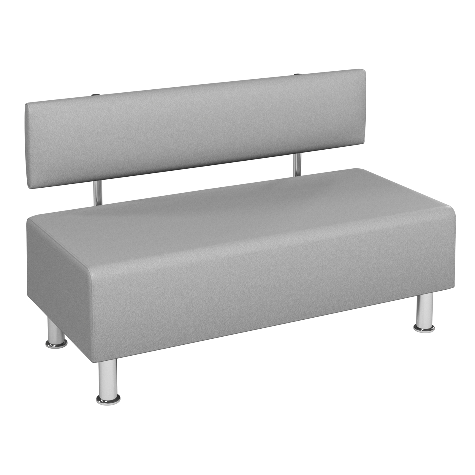 Диван офісний, на круглих металевих ніжках, шкірозамінник, матеріал каркасу - ДСП, АЛМАНТ, 1200х550х750(410) мм.